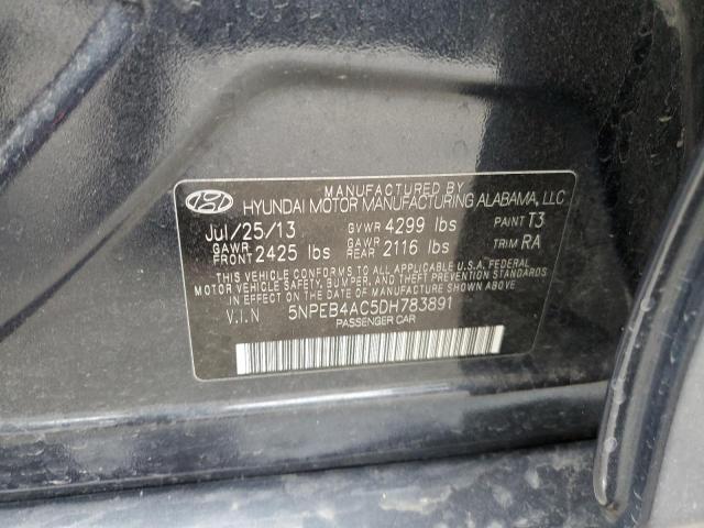 Photo 11 VIN: 5NPEB4AC5DH783891 - HYUNDAI SONATA 