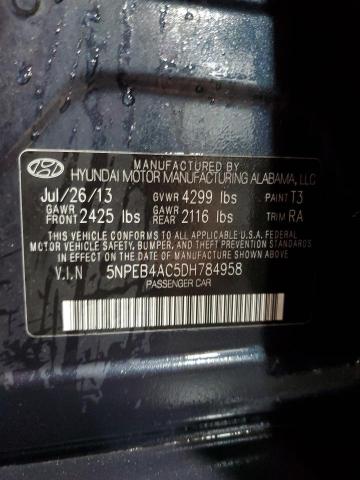 Photo 11 VIN: 5NPEB4AC5DH784958 - HYUNDAI SONATA 