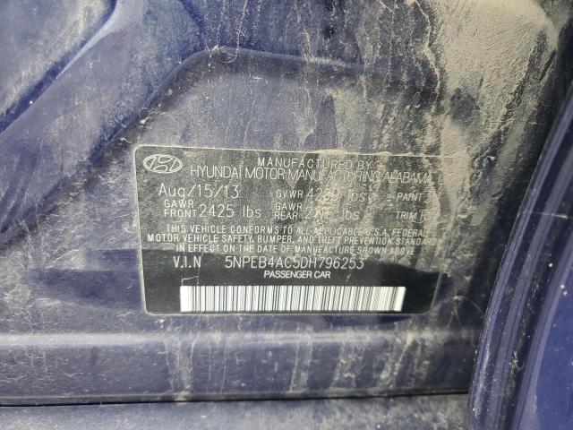 Photo 12 VIN: 5NPEB4AC5DH796253 - HYUNDAI SONATA 