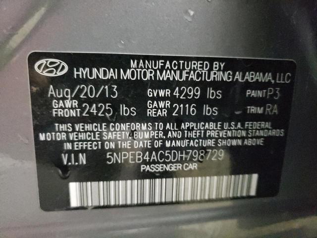 Photo 9 VIN: 5NPEB4AC5DH798729 - HYUNDAI SONATA GLS 