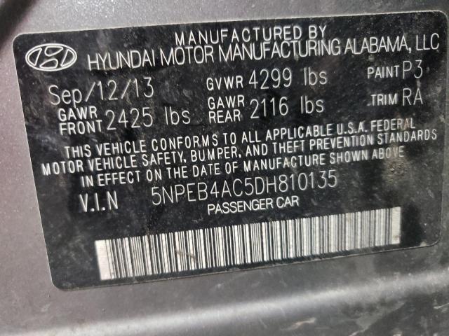 Photo 12 VIN: 5NPEB4AC5DH810135 - HYUNDAI SONATA GLS 