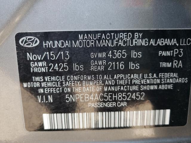 Photo 9 VIN: 5NPEB4AC5EH852452 - HYUNDAI SONATA GLS 