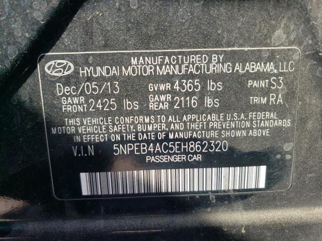 Photo 9 VIN: 5NPEB4AC5EH862320 - HYUNDAI SONATA 