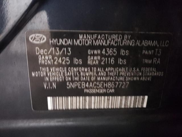 Photo 11 VIN: 5NPEB4AC5EH867727 - HYUNDAI SONATA 