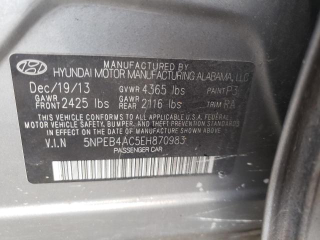 Photo 9 VIN: 5NPEB4AC5EH870983 - HYUNDAI SONATA GLS 