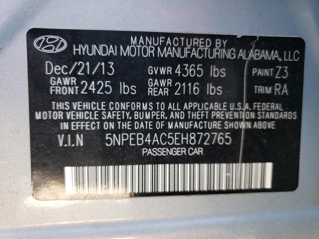 Photo 9 VIN: 5NPEB4AC5EH872765 - HYUNDAI SONATA GLS 