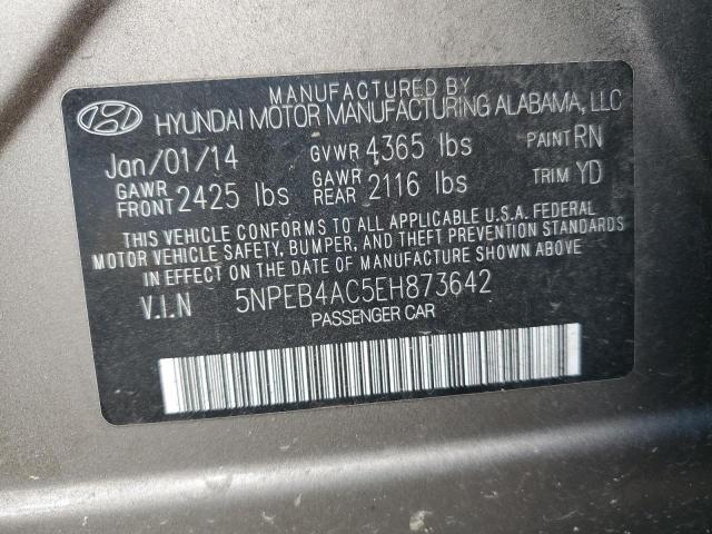 Photo 12 VIN: 5NPEB4AC5EH873642 - HYUNDAI SONATA GLS 