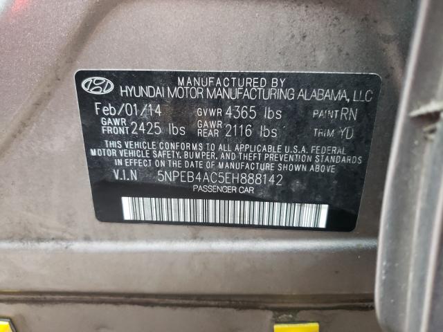 Photo 9 VIN: 5NPEB4AC5EH888142 - HYUNDAI SONATA GLS 