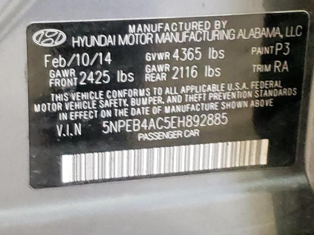 Photo 9 VIN: 5NPEB4AC5EH892885 - HYUNDAI SONATA GLS 