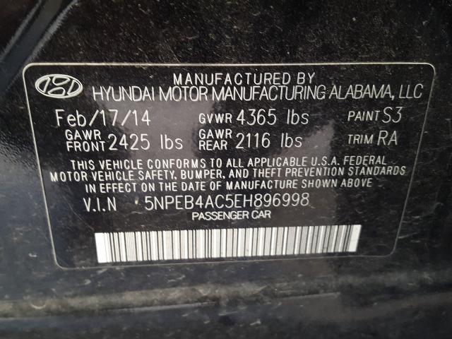 Photo 9 VIN: 5NPEB4AC5EH896998 - HYUNDAI SONATA GLS 