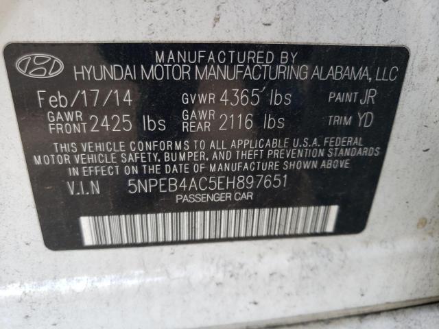 Photo 12 VIN: 5NPEB4AC5EH897651 - HYUNDAI SONATA GLS 