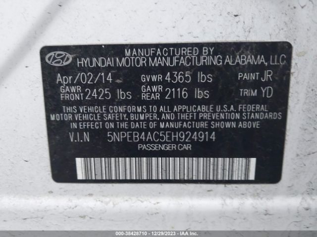 Photo 8 VIN: 5NPEB4AC5EH924914 - HYUNDAI SONATA 