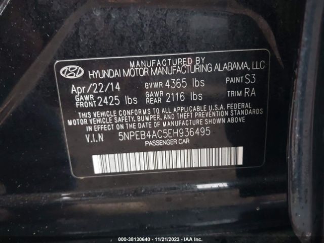 Photo 8 VIN: 5NPEB4AC5EH936495 - HYUNDAI SONATA 