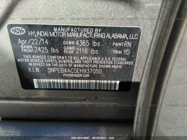 Photo 8 VIN: 5NPEB4AC5EH937050 - HYUNDAI SONATA 