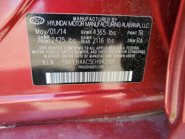 Photo 11 VIN: 5NPEB4AC5EH942801 - HYUNDAI SONATA 