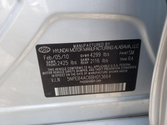 Photo 9 VIN: 5NPEB4AC6BH013664 - HYUNDAI SONATA GLS 