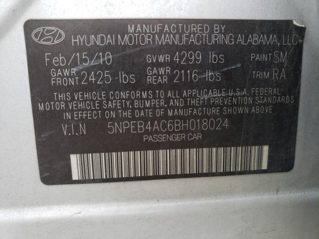 Photo 9 VIN: 5NPEB4AC6BH018024 - HYUNDAI SONATA GLS 