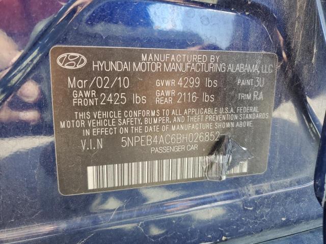 Photo 9 VIN: 5NPEB4AC6BH026852 - HYUNDAI SONATA GLS 