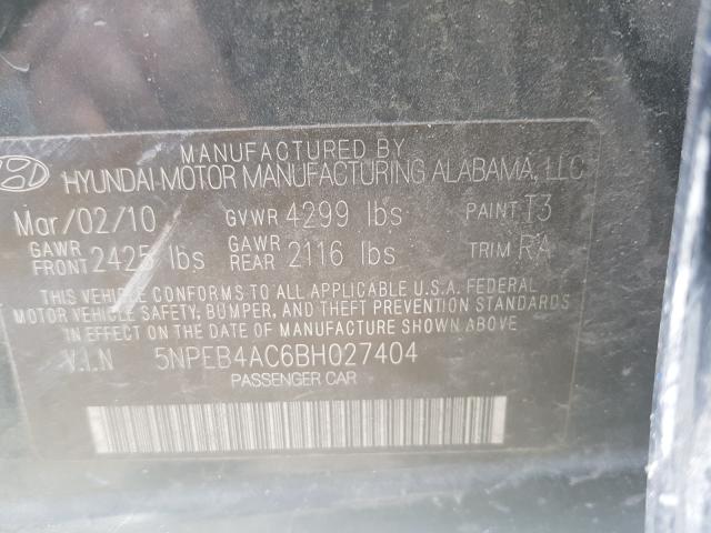 Photo 9 VIN: 5NPEB4AC6BH027404 - HYUNDAI SONATA GLS 