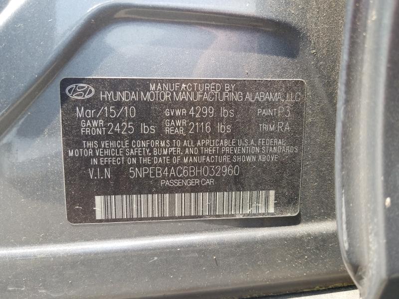 Photo 9 VIN: 5NPEB4AC6BH032960 - HYUNDAI SONATA GLS 