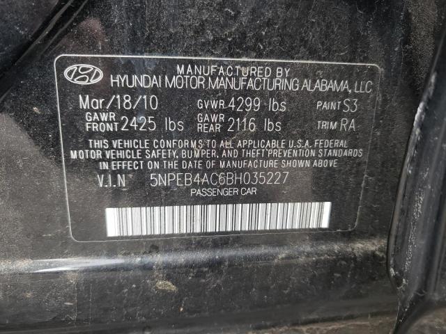 Photo 9 VIN: 5NPEB4AC6BH035227 - HYUNDAI SONATA GLS 