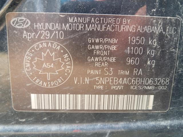 Photo 9 VIN: 5NPEB4AC6BH063268 - HYUNDAI SONATA GLS 