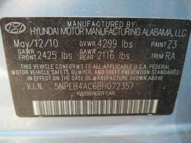 Photo 9 VIN: 5NPEB4AC6BH072357 - HYUNDAI SONATA GLS 