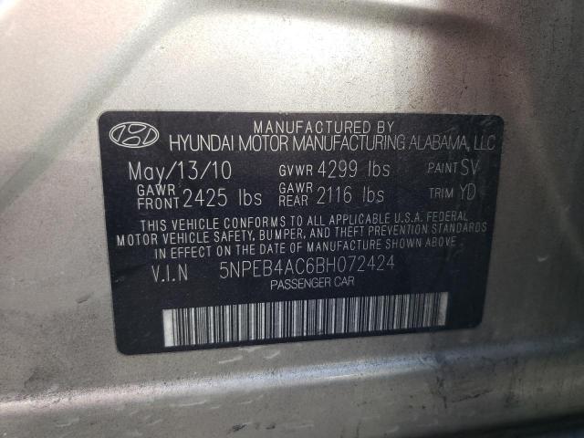 Photo 11 VIN: 5NPEB4AC6BH072424 - HYUNDAI SONATA 