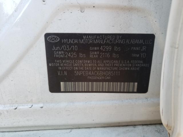 Photo 9 VIN: 5NPEB4AC6BH085111 - HYUNDAI SONATA GLS 