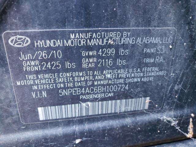 Photo 9 VIN: 5NPEB4AC6BH100724 - HYUNDAI SONATA GLS 