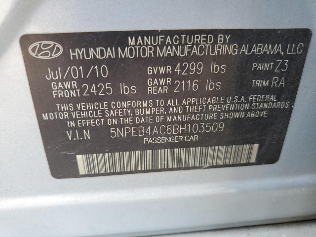 Photo 11 VIN: 5NPEB4AC6BH103509 - HYUNDAI SONATA 