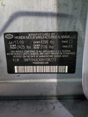 Photo 11 VIN: 5NPEB4AC6BH108273 - HYUNDAI SONATA 