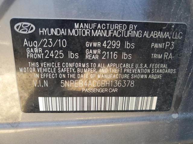 Photo 9 VIN: 5NPEB4AC6BH136378 - HYUNDAI SONATA GLS 