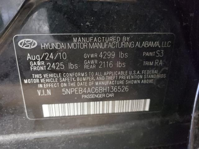 Photo 9 VIN: 5NPEB4AC6BH136526 - HYUNDAI SONATA GLS 