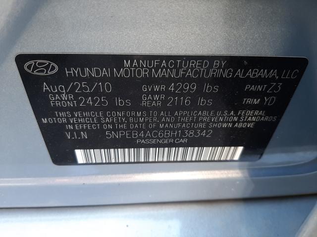 Photo 9 VIN: 5NPEB4AC6BH138342 - HYUNDAI SONATA GLS 