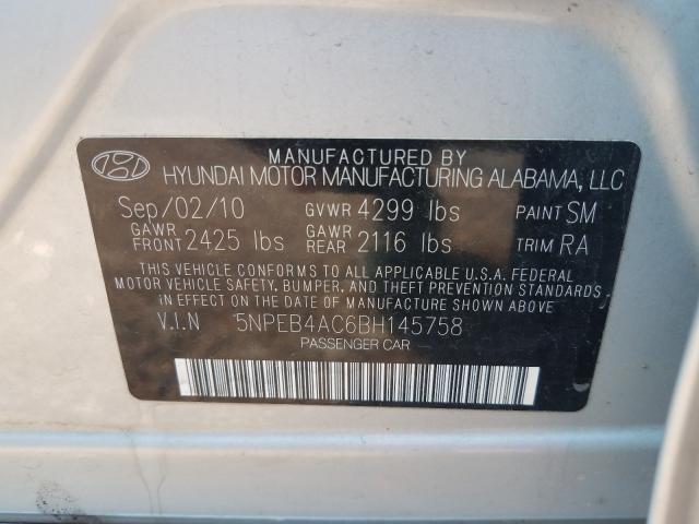 Photo 9 VIN: 5NPEB4AC6BH145758 - HYUNDAI SONATA GLS 