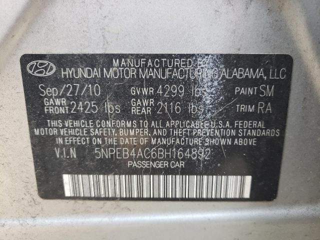 Photo 11 VIN: 5NPEB4AC6BH164892 - HYUNDAI SONATA 