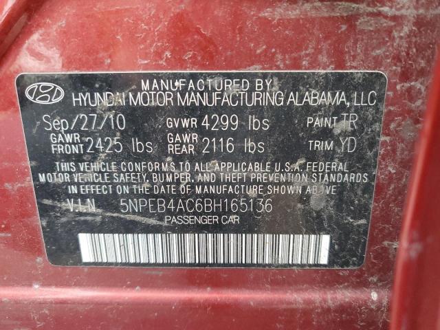 Photo 11 VIN: 5NPEB4AC6BH165136 - HYUNDAI SONATA 