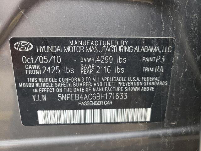 Photo 9 VIN: 5NPEB4AC6BH171633 - HYUNDAI SONATA GLS 