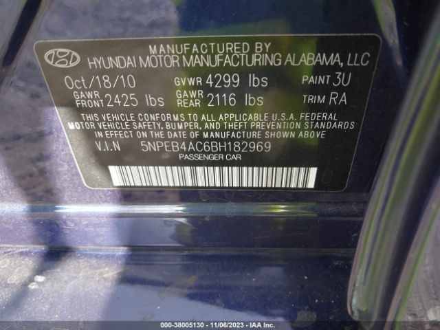 Photo 8 VIN: 5NPEB4AC6BH182969 - HYUNDAI SONATA 