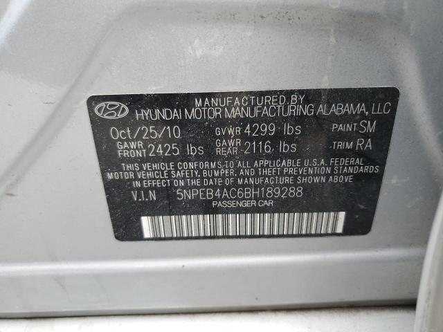 Photo 11 VIN: 5NPEB4AC6BH189288 - HYUNDAI SONATA GLS 