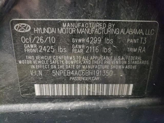 Photo 11 VIN: 5NPEB4AC6BH191350 - HYUNDAI SONATA GLS 