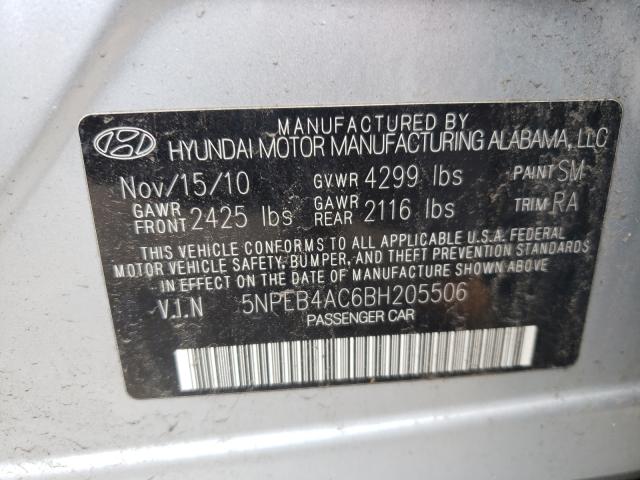 Photo 9 VIN: 5NPEB4AC6BH205506 - HYUNDAI SONATA GLS 