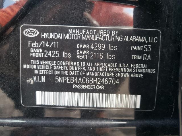 Photo 9 VIN: 5NPEB4AC6BH246704 - HYUNDAI SONATA GLS 