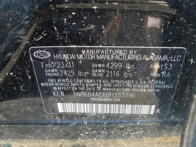 Photo 9 VIN: 5NPEB4AC6BH253796 - HYUNDAI SONATA GLS 