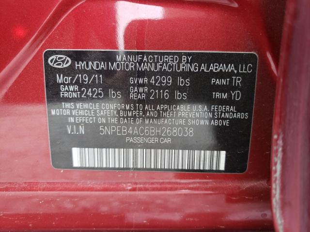 Photo 9 VIN: 5NPEB4AC6BH268038 - HYUNDAI SONATA GLS 