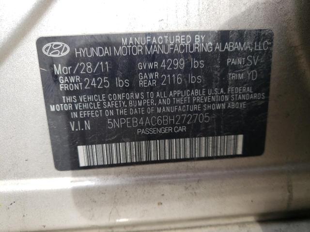 Photo 9 VIN: 5NPEB4AC6BH272705 - HYUNDAI SONATA GLS 