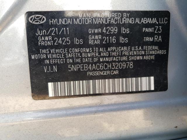 Photo 12 VIN: 5NPEB4AC6CH320978 - HYUNDAI SONATA 