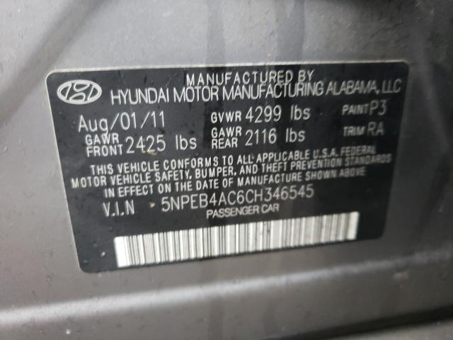 Photo 9 VIN: 5NPEB4AC6CH346545 - HYUNDAI SONATA GLS 