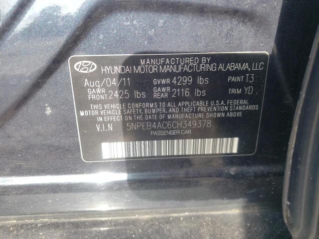 Photo 12 VIN: 5NPEB4AC6CH349378 - HYUNDAI SONATA 